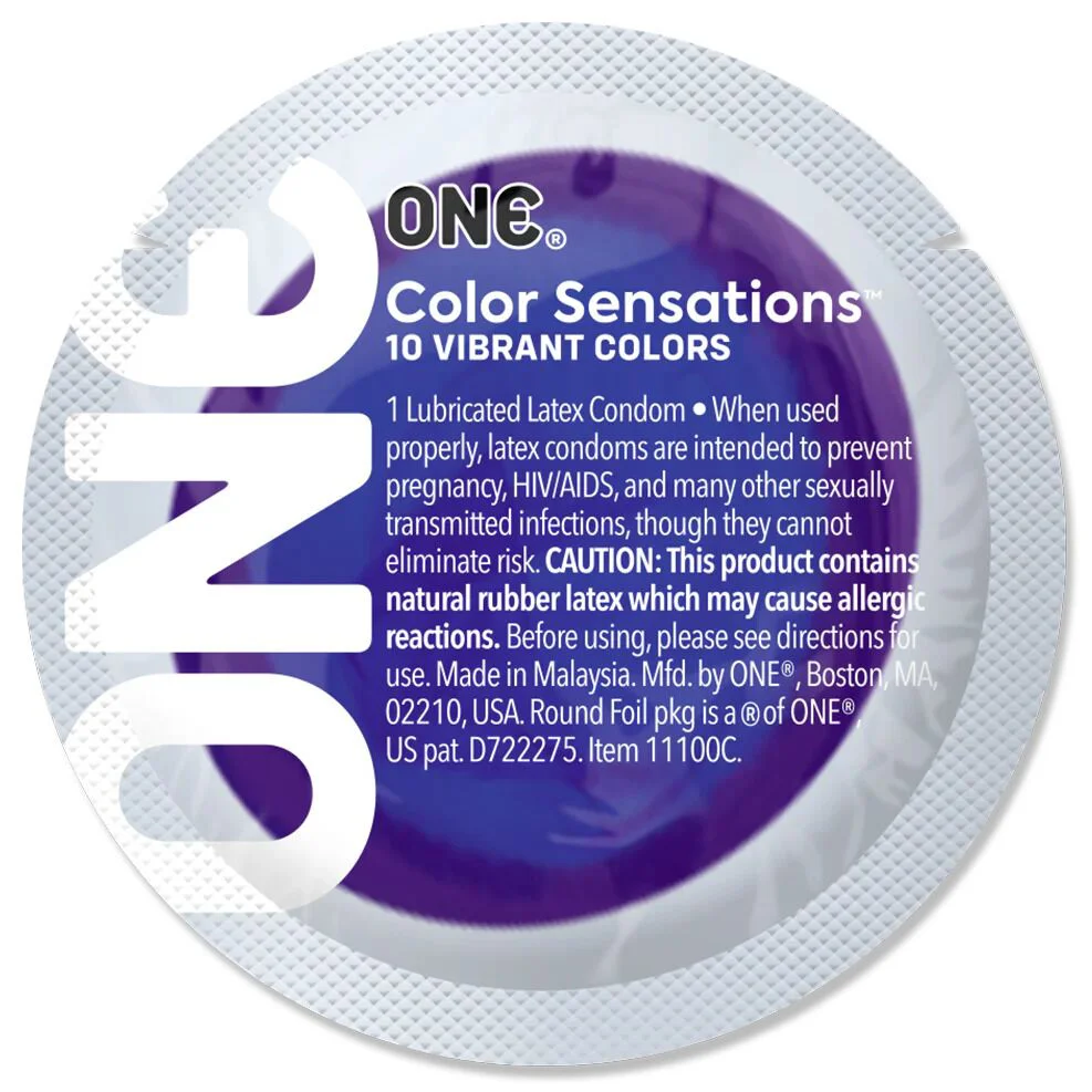 Презерватив ONE Color Sensations Struck by ONE, 1 шт, лавандово-бузковий, гладенький, зі змазкою - Зображення 2