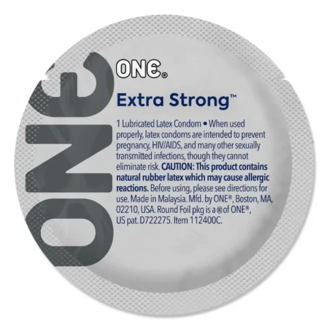 Презерватив ONE Extra Strong, 1 шт, розширена форма, зі змазкою, підходить для анального сексу