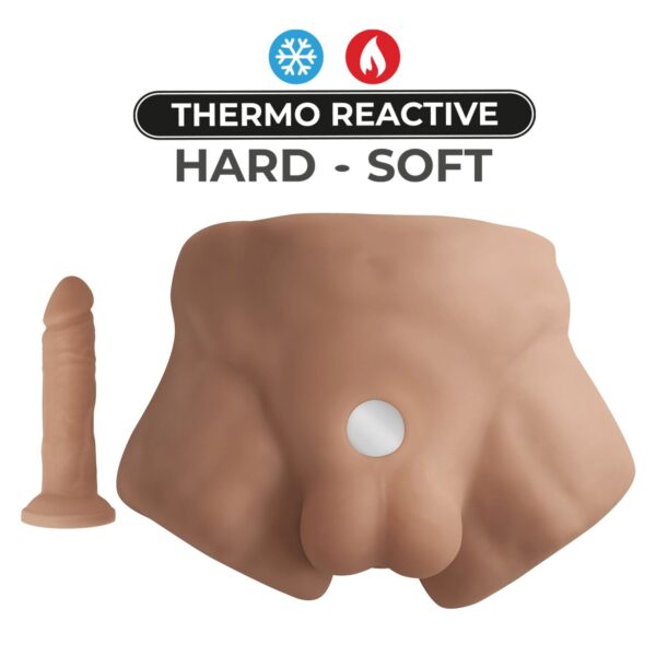 Півторс з фалоімітатором на присосці SilexD Apollo S Male Torso Caramel - Зображення 4