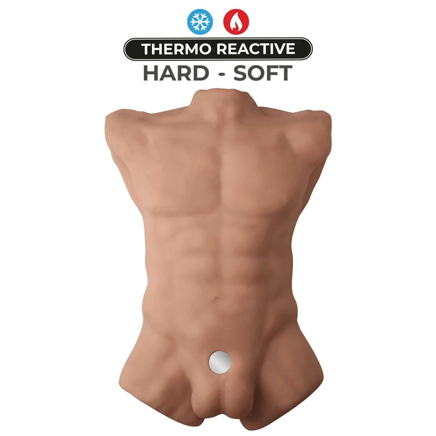 Торс з фалоімітатором на присосці SilexD Apollo L Male Torso Caramel - Зображення 2