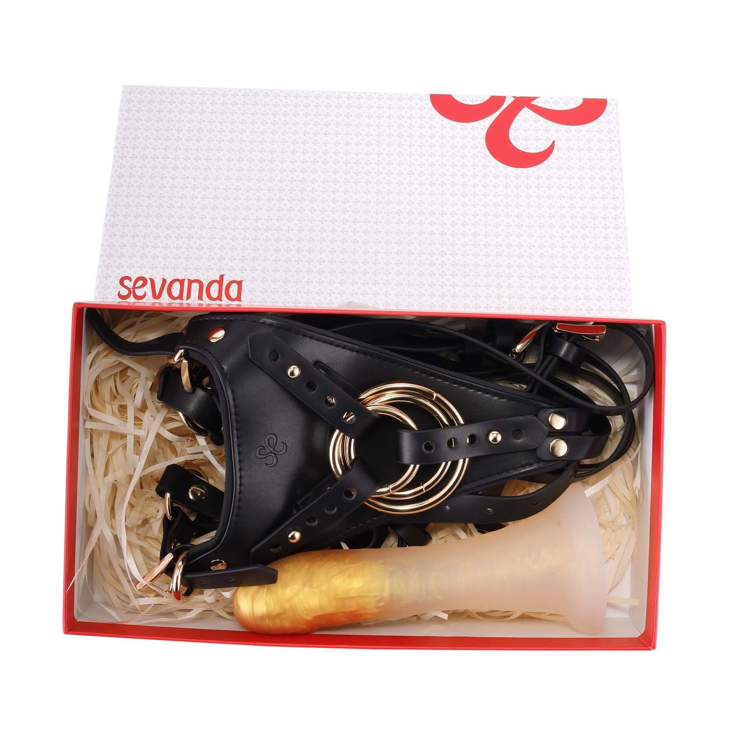 Страпон LOCKINK SEVANDA Queen Sheba Strapon Golden Dildo, регульовані кріплення, силіконовий дилдо - Зображення 9