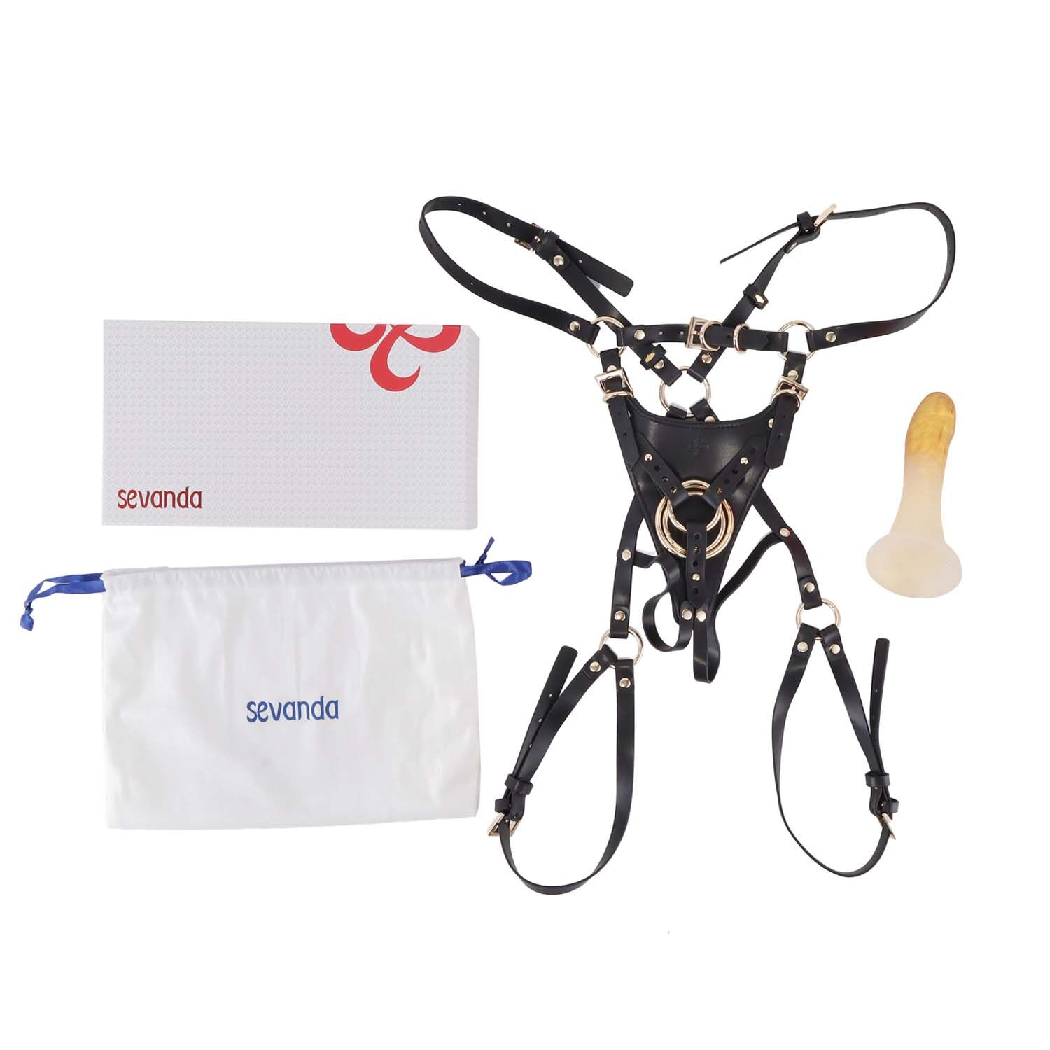 Страпон LOCKINK SEVANDA Queen Sheba Strapon Golden Dildo, регульовані кріплення, силіконовий дилдо - Зображення 8