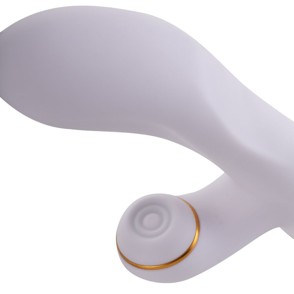 Вібратор-кролик з пульсацією та флогером LOCKINK SEVANDA Whip Vibrating Massage Wand, біло-золотий - Зображення 4