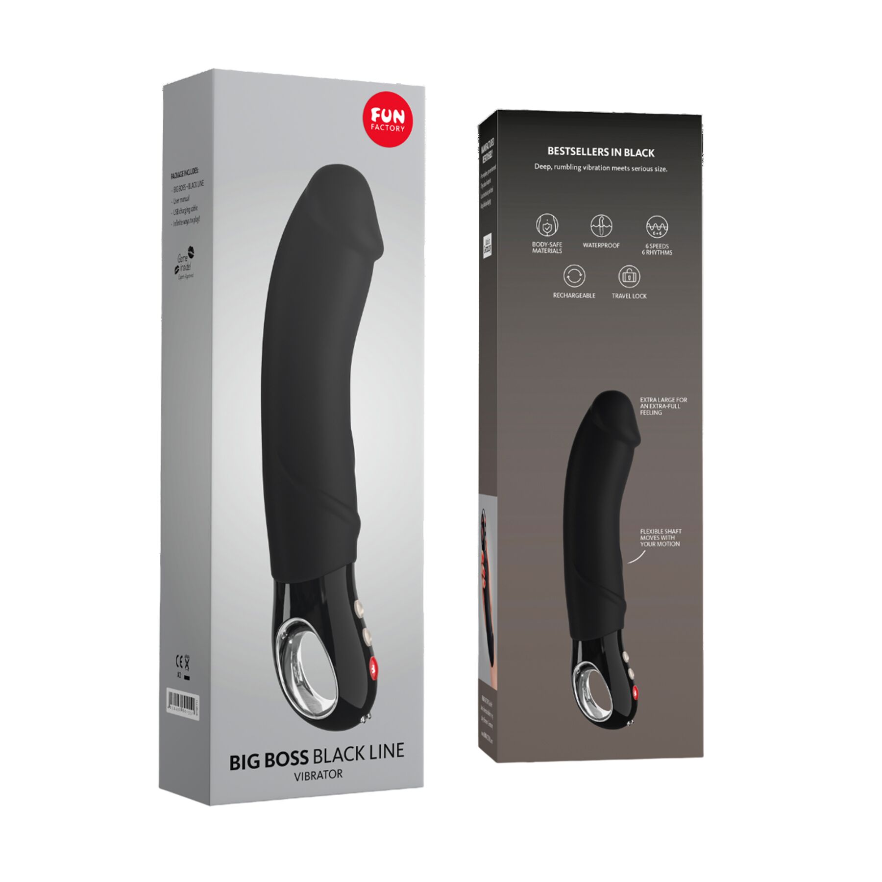 Вібратор для точки G Fun Factory BIG BOSS black, дуже потужний, 23,5 см - Зображення 7