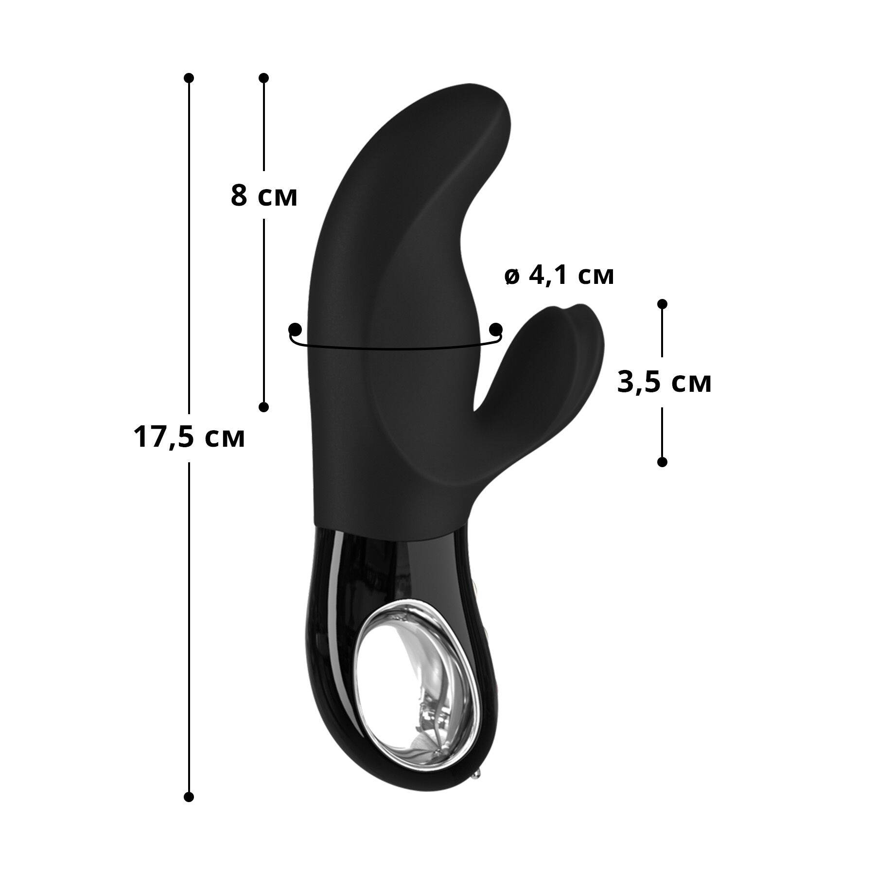Вібратор-кролик Fun Factory MISS BI black, 2 незалежні мотори, діаметр 4,2 см - Зображення 2