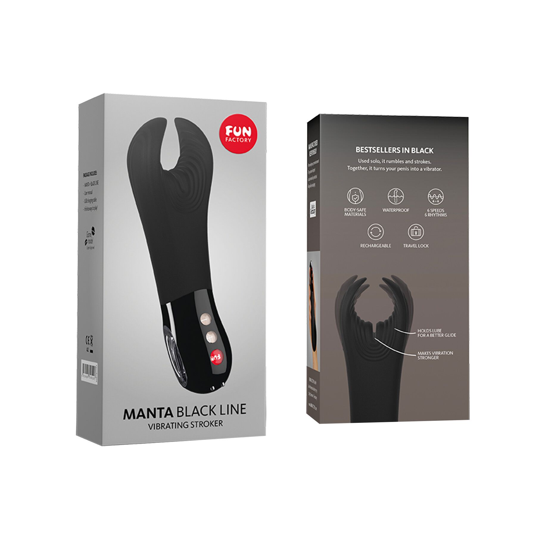 Вібратор для пеніса Fun Factory MANTA black, підходить для парних ігор - Зображення 6