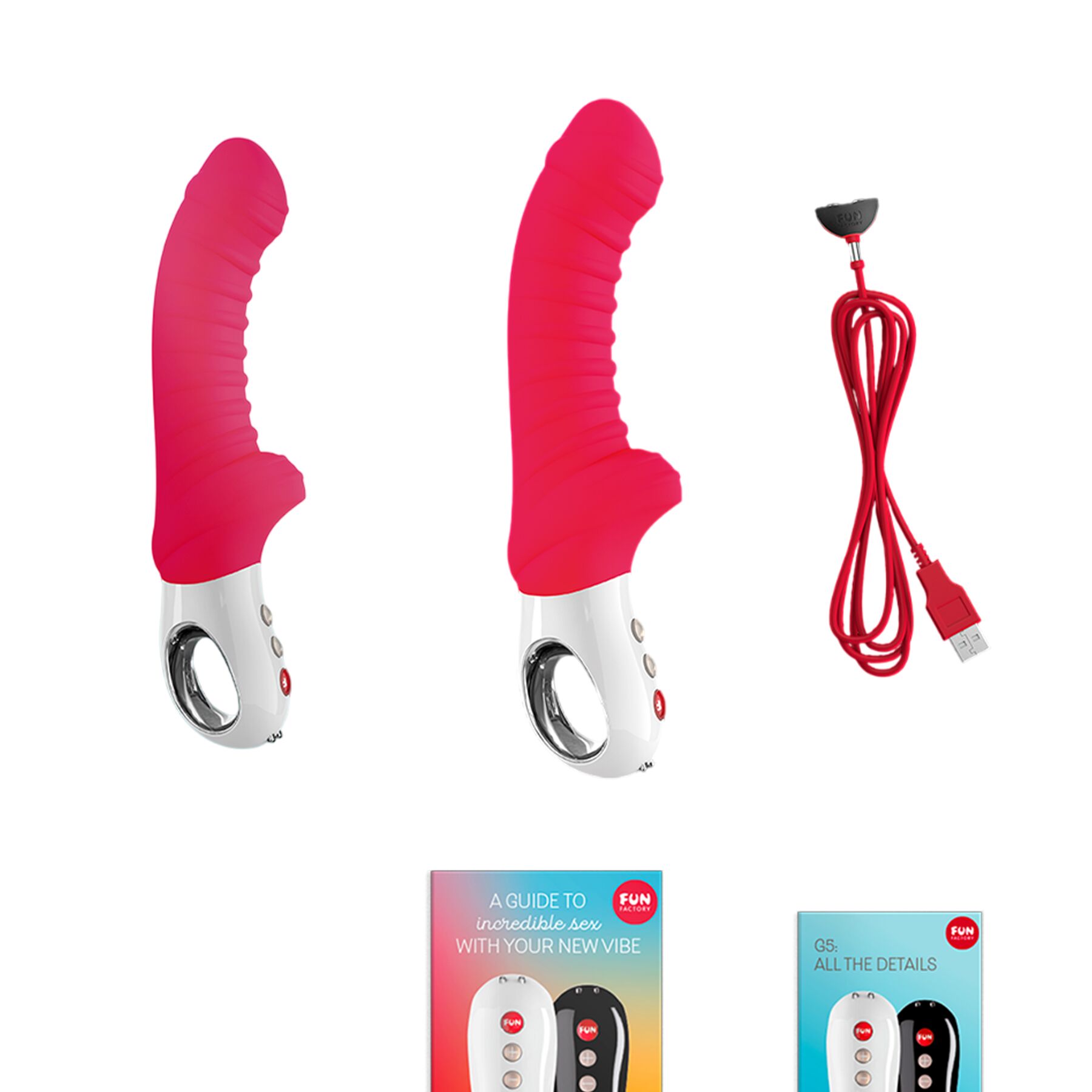 Вібратор для точки G Fun Factory TIGER india red, ребристий, підходить для анальної стимуляції - Зображення 6