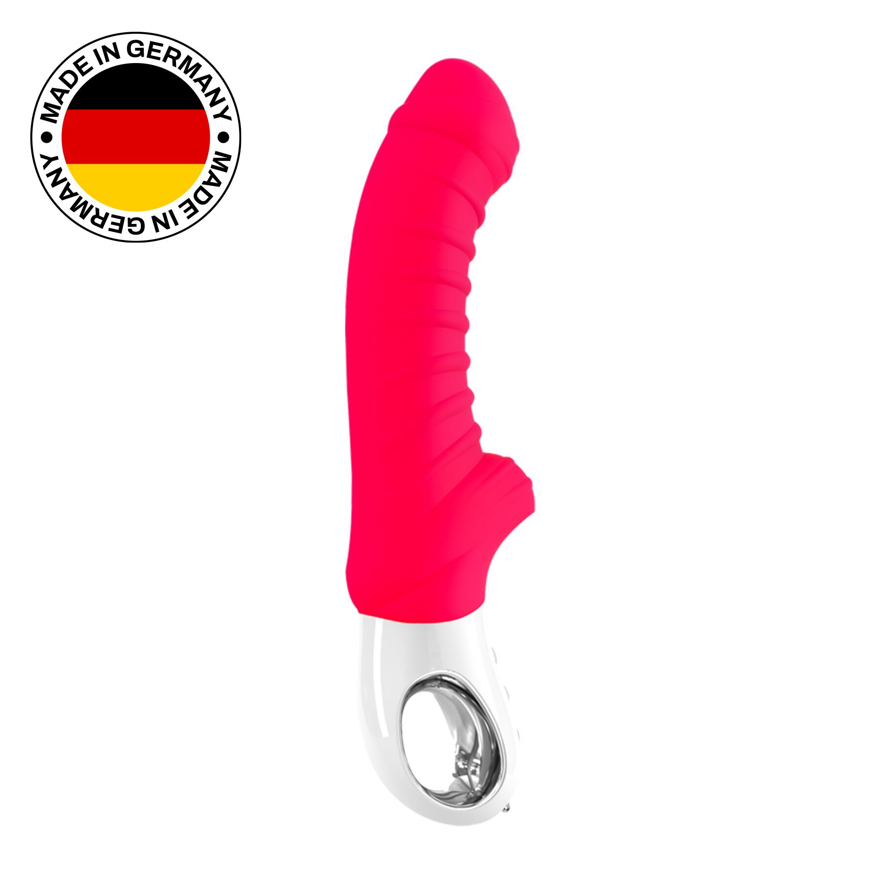 Вібратор Fun Factory TIGER india red, водостійкий, ребристий
