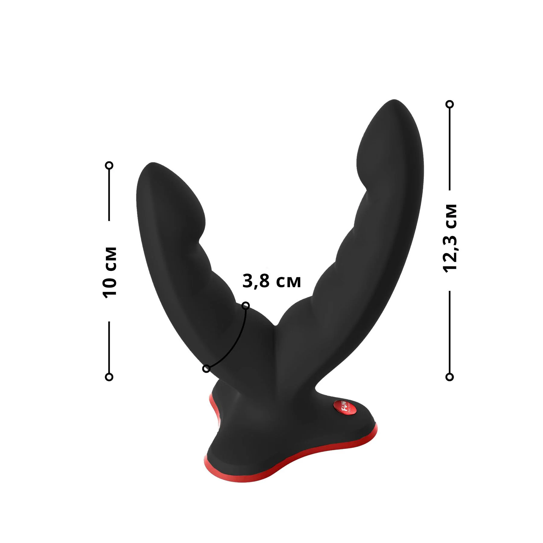 Подвійний фалоімітатор Fun Factory RYDE black, гнучкі стовбури, присоска - Зображення 9