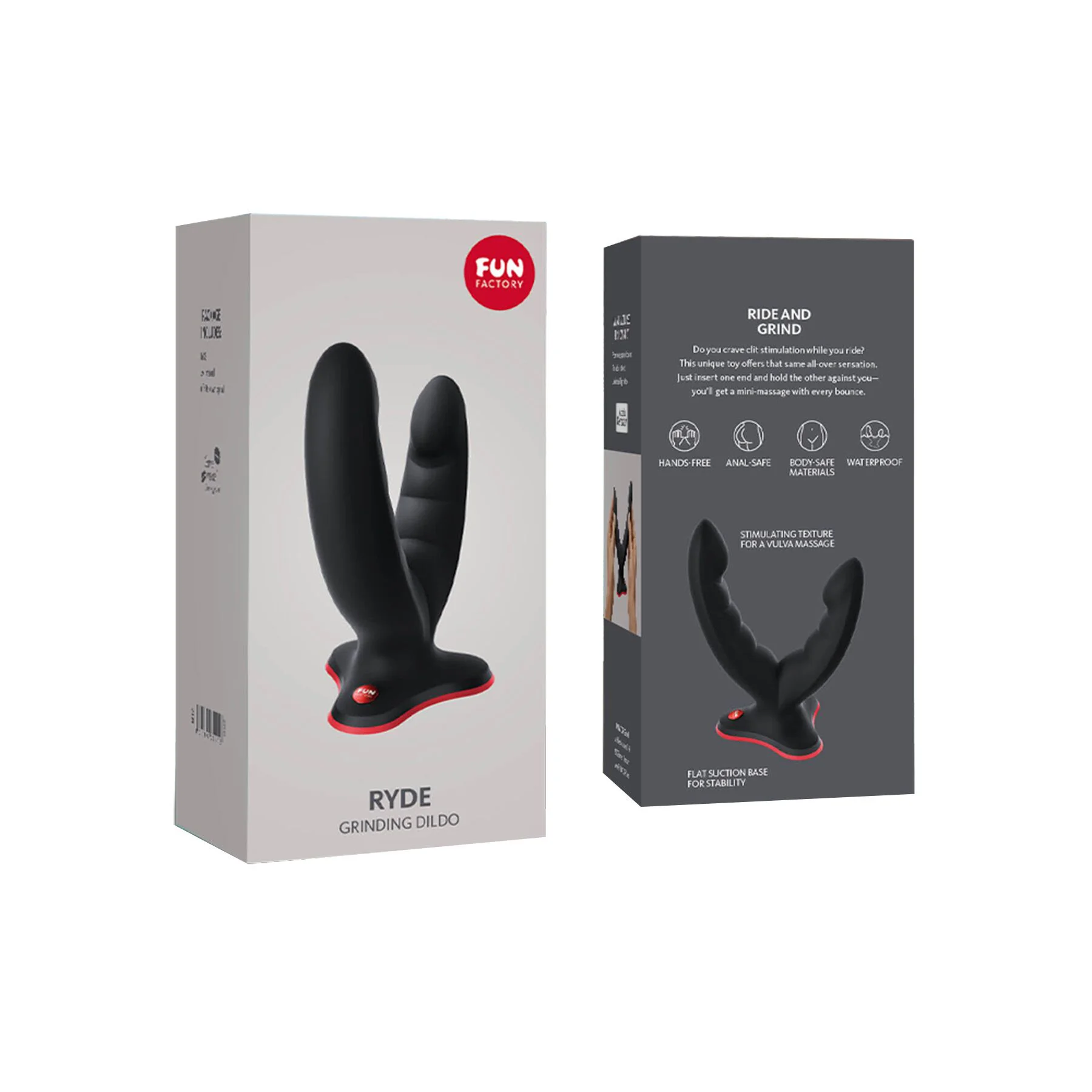 Подвійний фалоімітатор Fun Factory RYDE black, гнучкі стовбури, присоска - Зображення 21