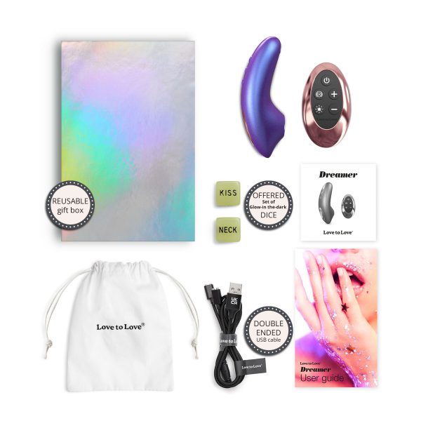 Вакуумний кліторальний стимулятор Love To Love DREAMER – IRIDESCENT NIGHT, пестощі язичком, пульт - Зображення 5