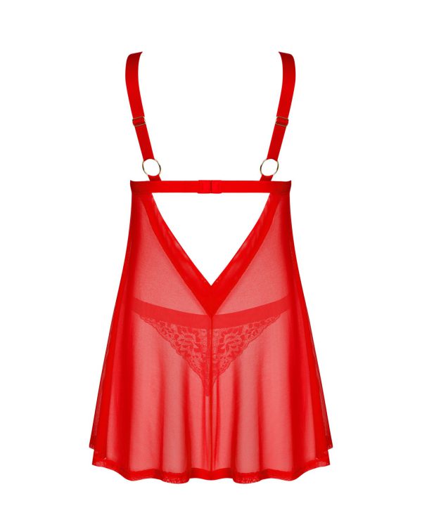 Бебі-дол Obsessive Elianes babydoll & thong XL/2XL - Зображення 4