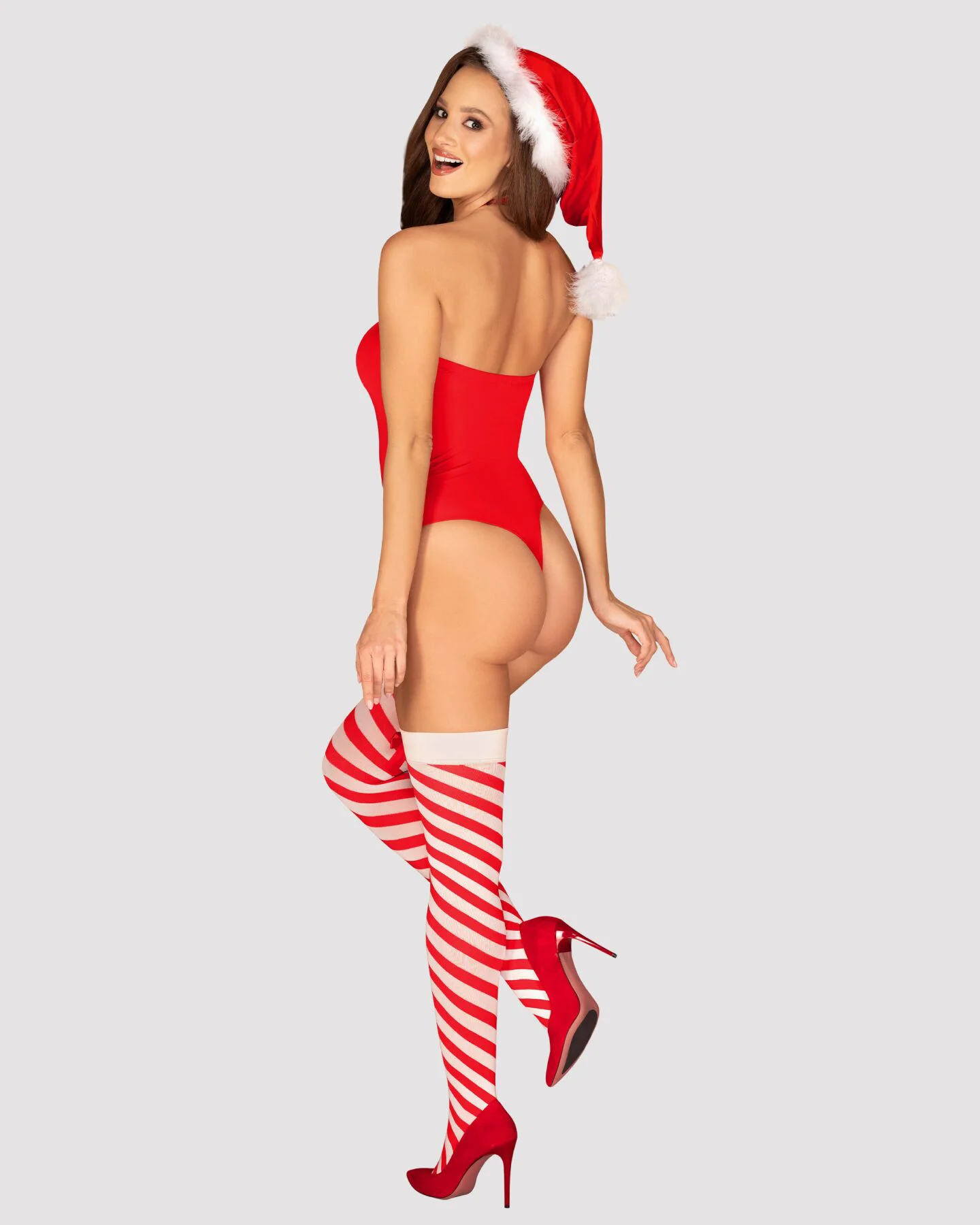 Елегантне боді Obsessive Kissmas червоне S/M - чудовий вибір