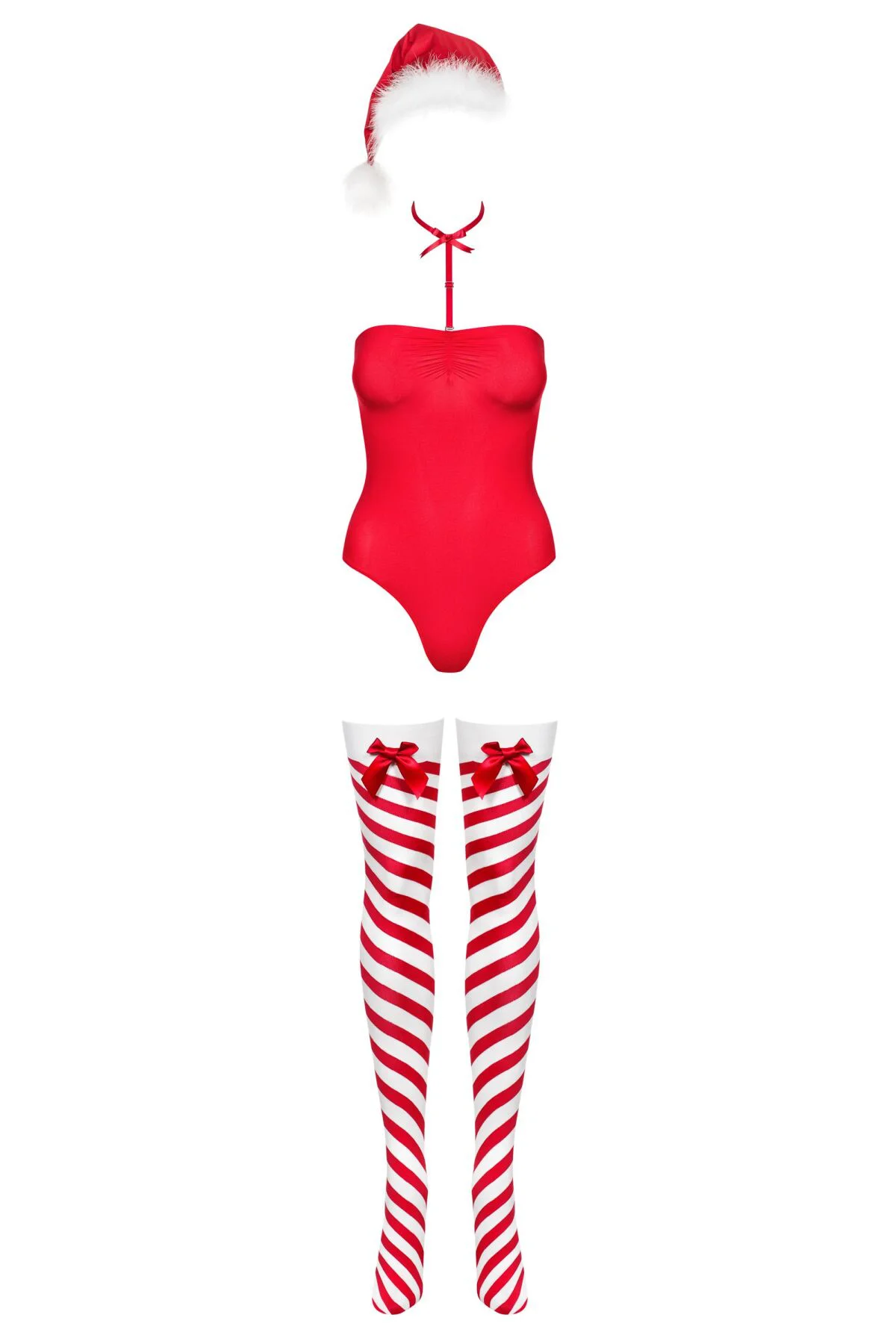 Елегантне боді Obsessive Kissmas червоне S/M - чудовий вибір