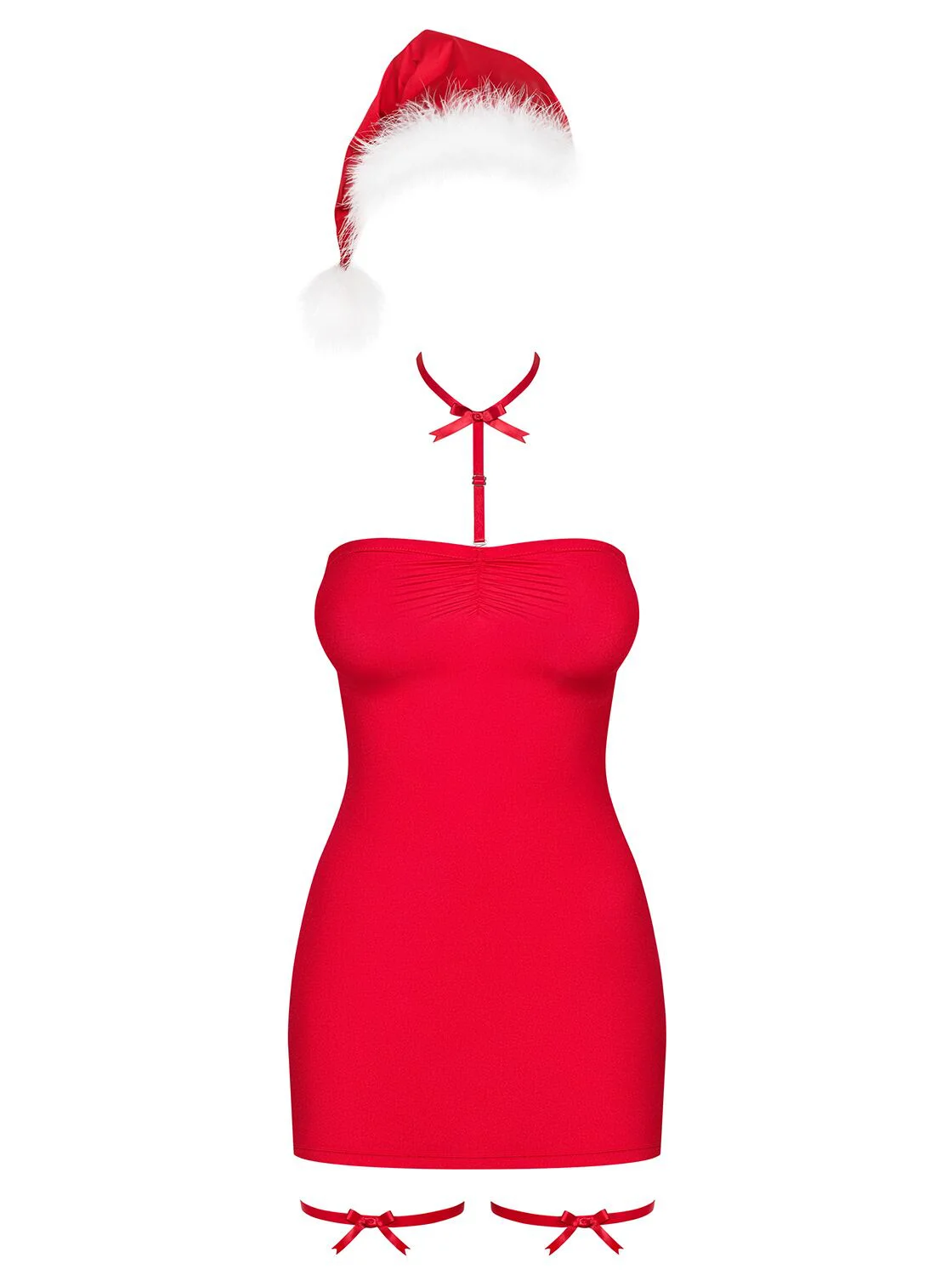 Червона сорочка Obsessive Kissmas chemise 2XL/3XL для особливих моментів