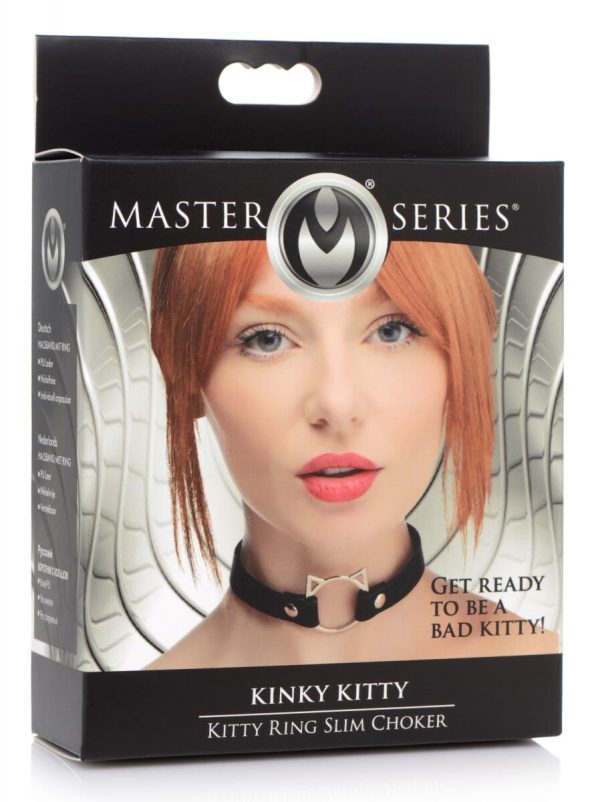 Чокер Master Series Kinky Kitty Ring Slim Choker - Black - Зображення 4