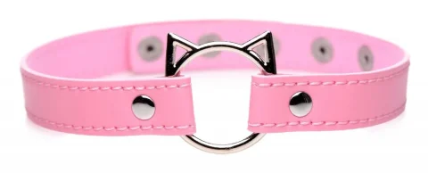 Чокер Master Series Kinky Kitty Ring Slim Choker - Pink