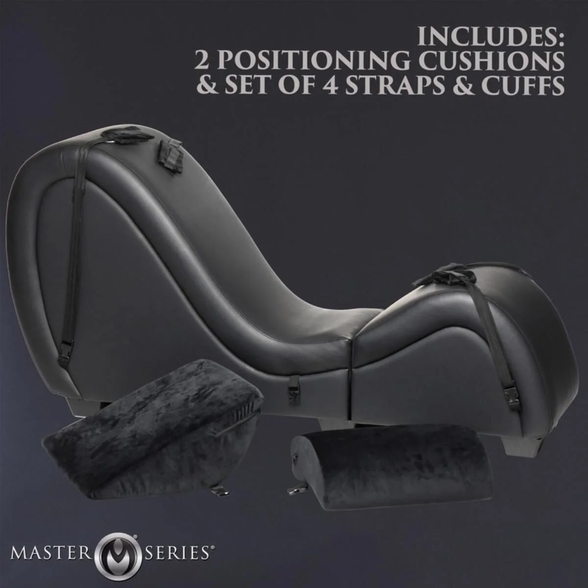 Інтимне крісло з подушками Master Series Kinky Lounge - Чорне