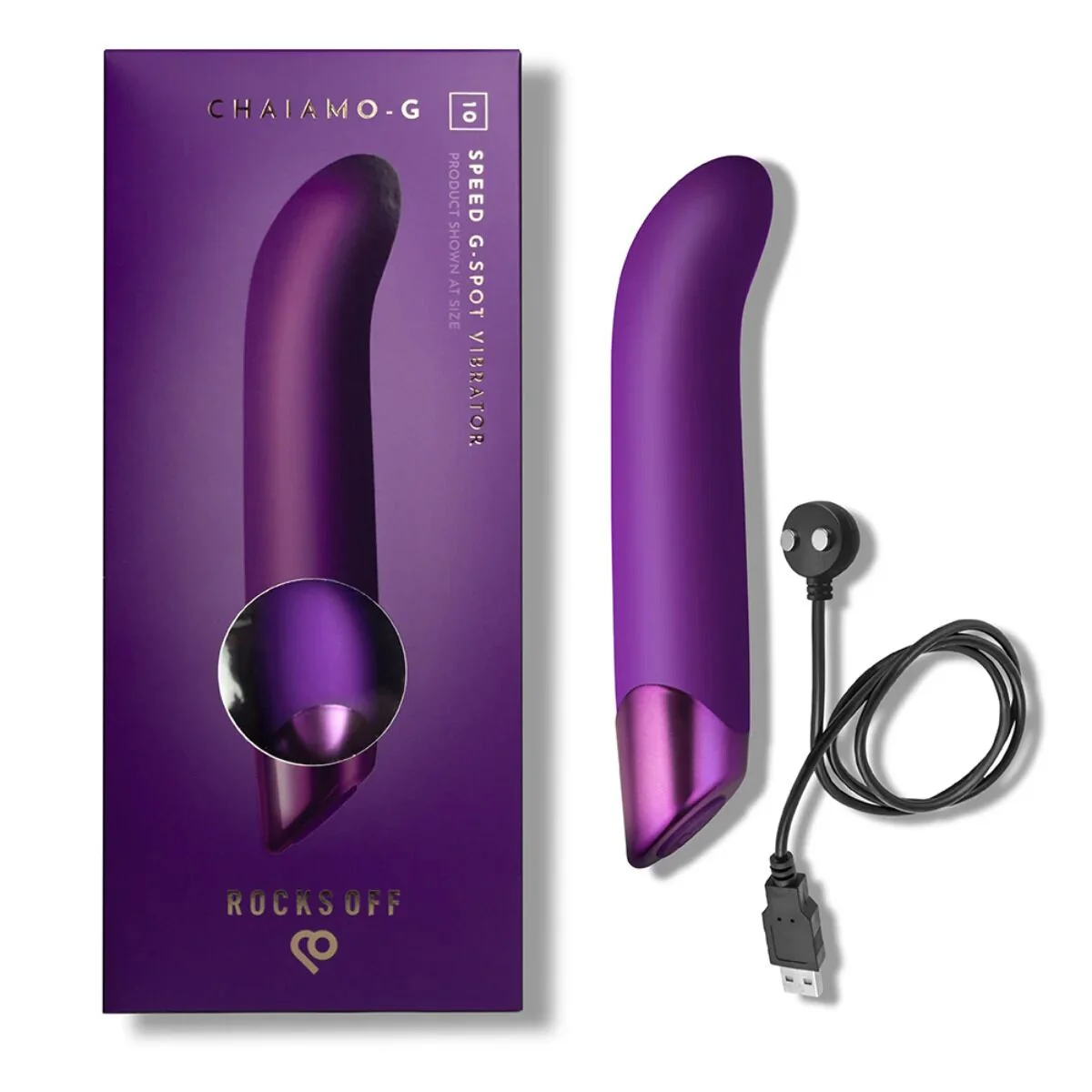 Вібратор для точки G Rocks Off Chaiamo G, 10 режимів, Purple