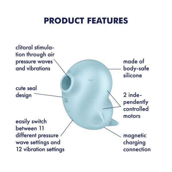 Вакуумний кліторальний стимулятор з вібрацією Satisfyer Sassy Seal, 2 незалежні мотори - Зображення 4