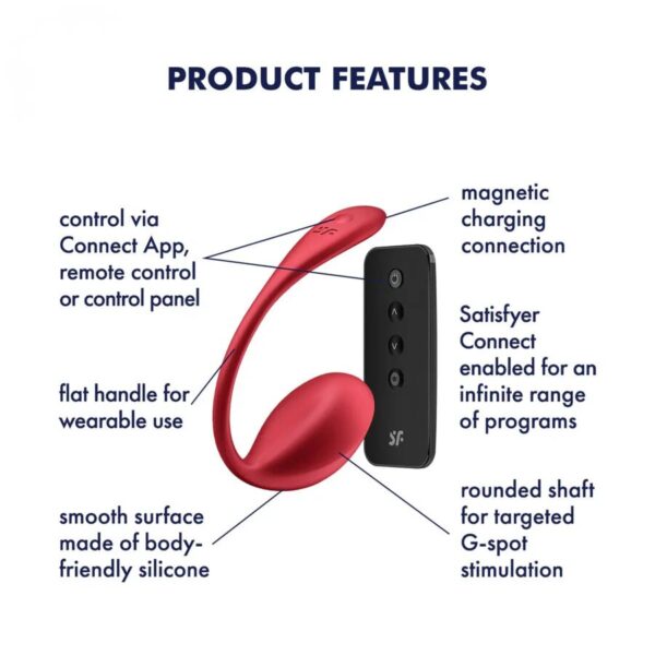 Смарт-віброяйце Satisfyer Shiny Petal Connect App, керування зі смартфона, пульт ДК - Зображення 4