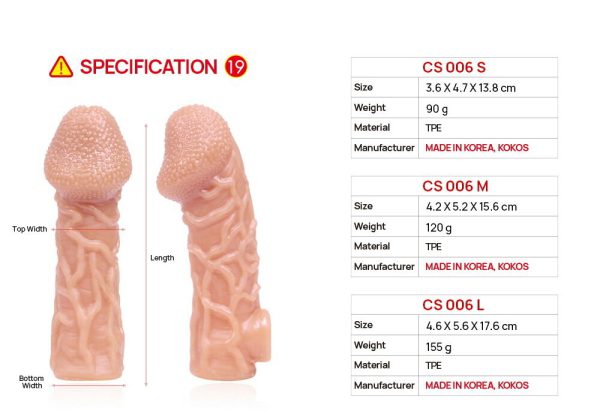 Насадка на член Kokos Cock Sleeve CS 006 M - Зображення 7