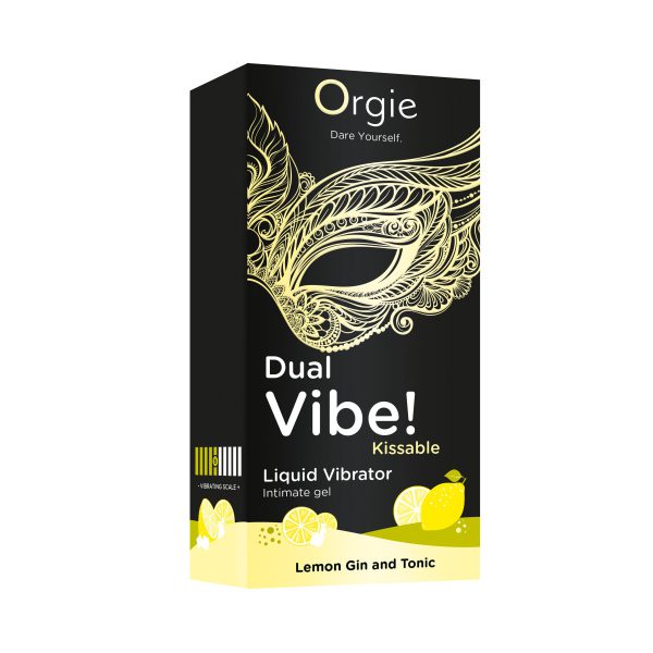 Рідкий вібратор Orgie Dual Vibe! Lemon Gin And Tonic Kissable Liquid Vibrator, 15 мл - Зображення 4