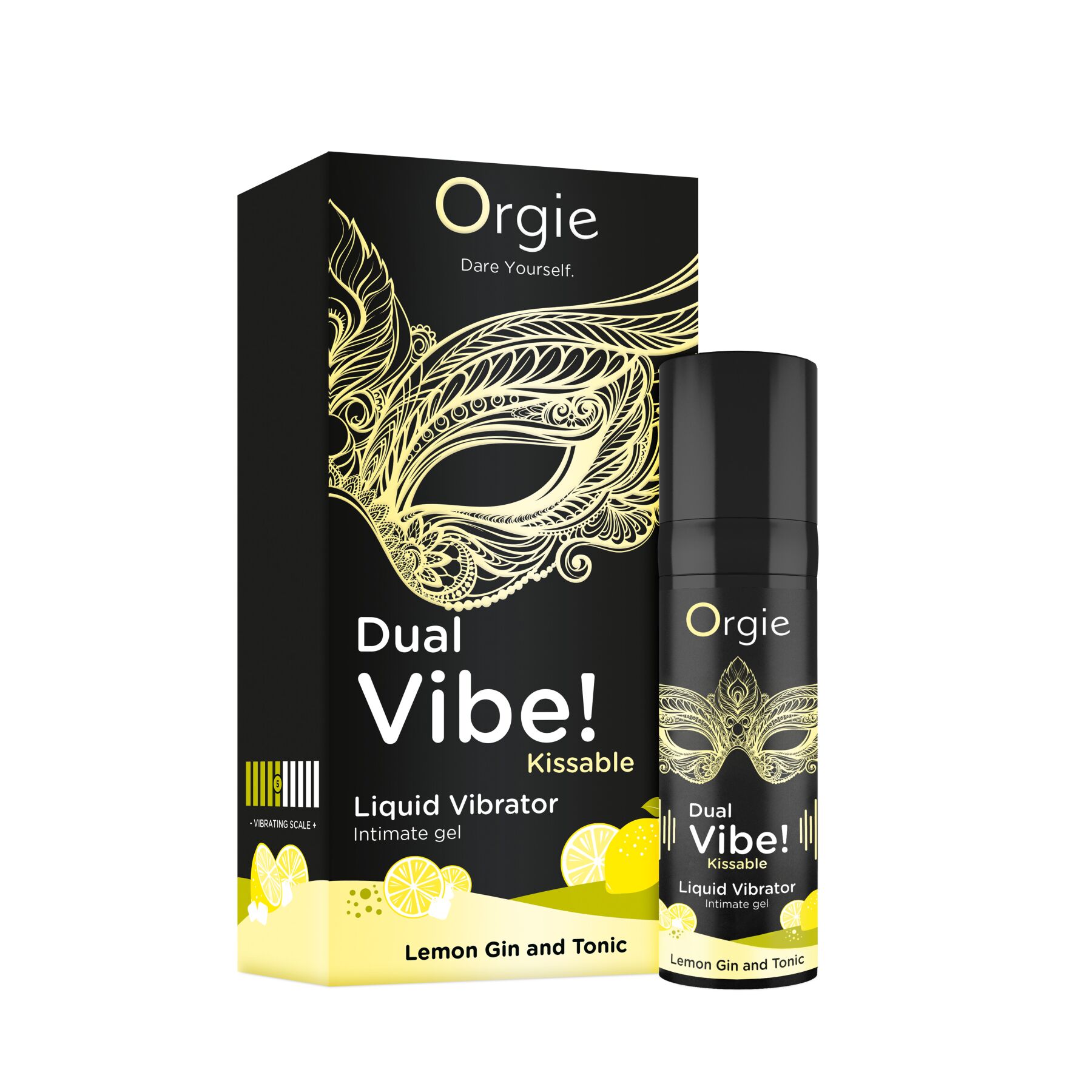 Рідкий вібратор Orgie Dual Vibe! Lemon Gin And Tonic Kissable Liquid Vibrator, 15 мл - Зображення 9