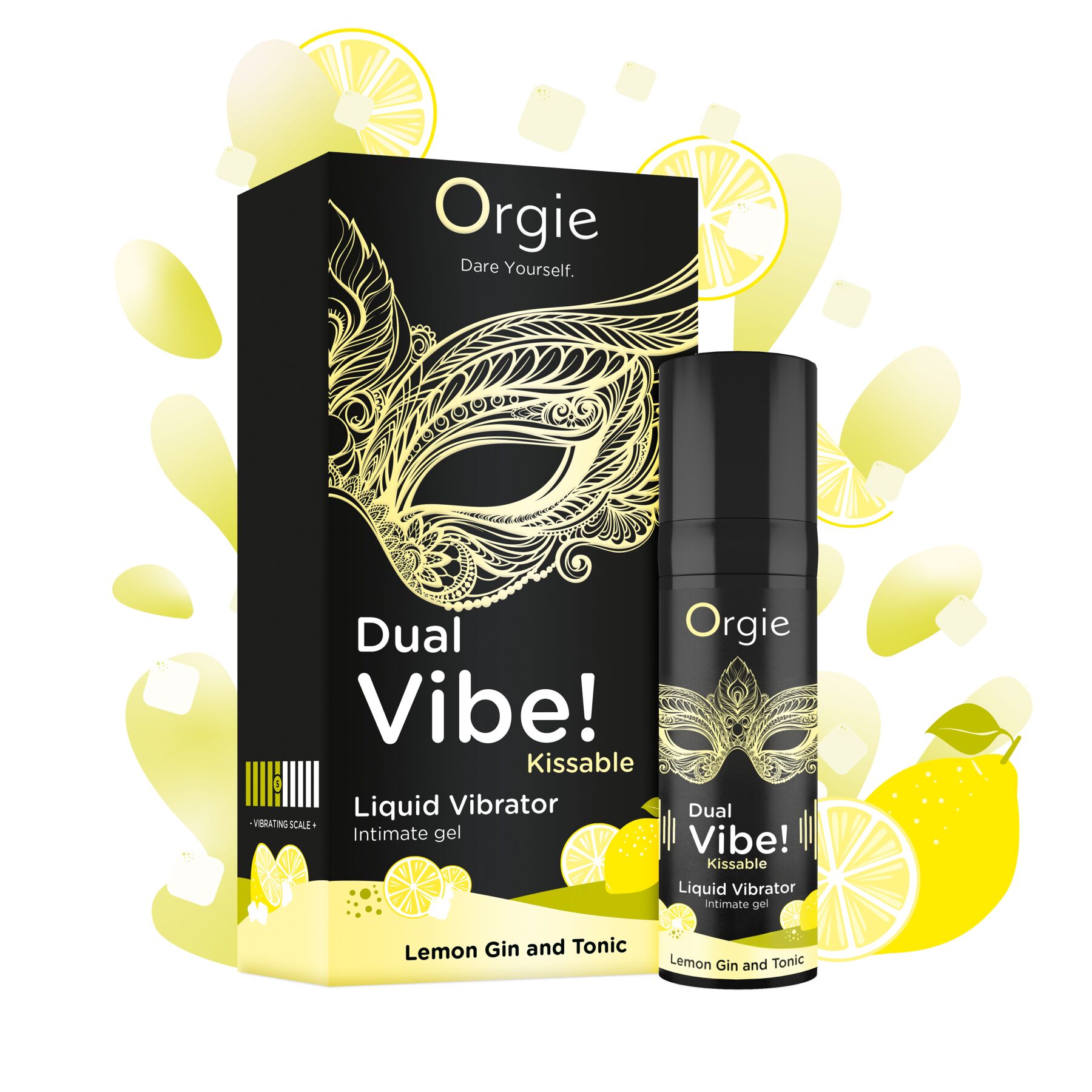 Рідкий вібратор Orgie Dual Vibe! Lemon Gin And Tonic Kissable Liquid Vibrator, 15 мл - Зображення 8