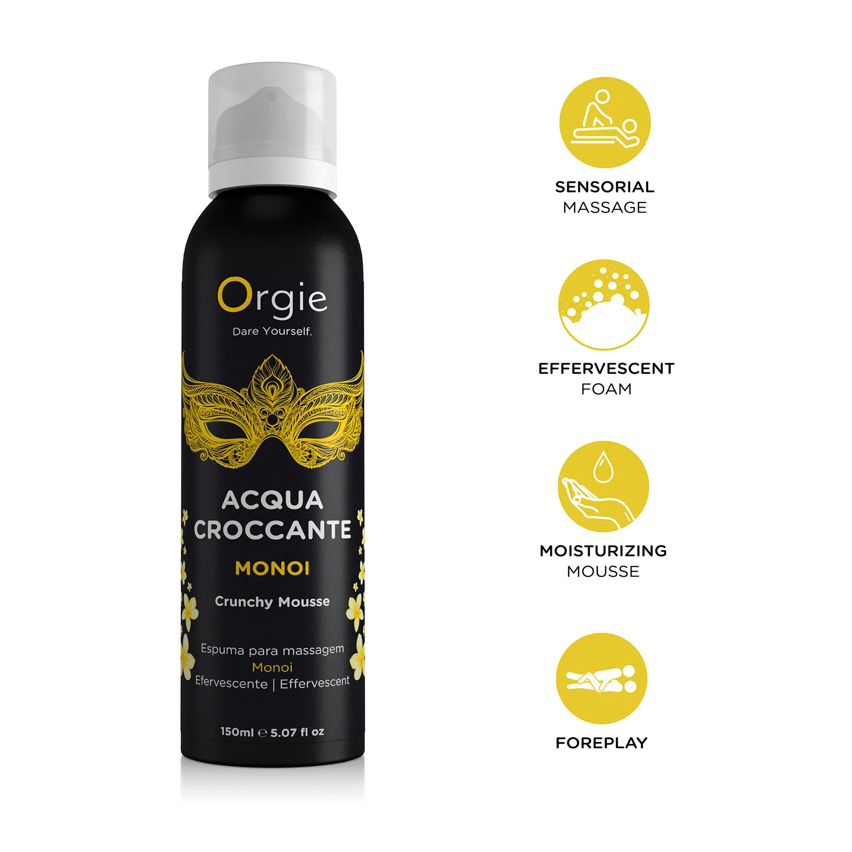 Масажна пінка Orgie – Acqua Croccante Monoi 150 мл, шипучий ефект