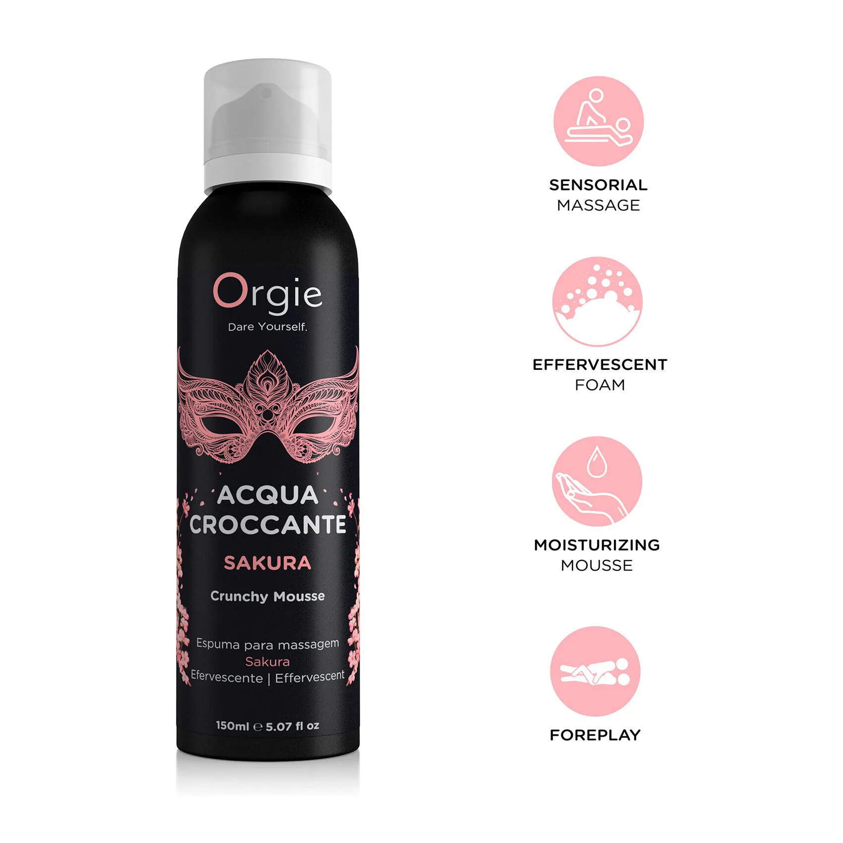 Масажна пінка Orgie Acqua Croccante Sakura з бульбашками, 150 мл