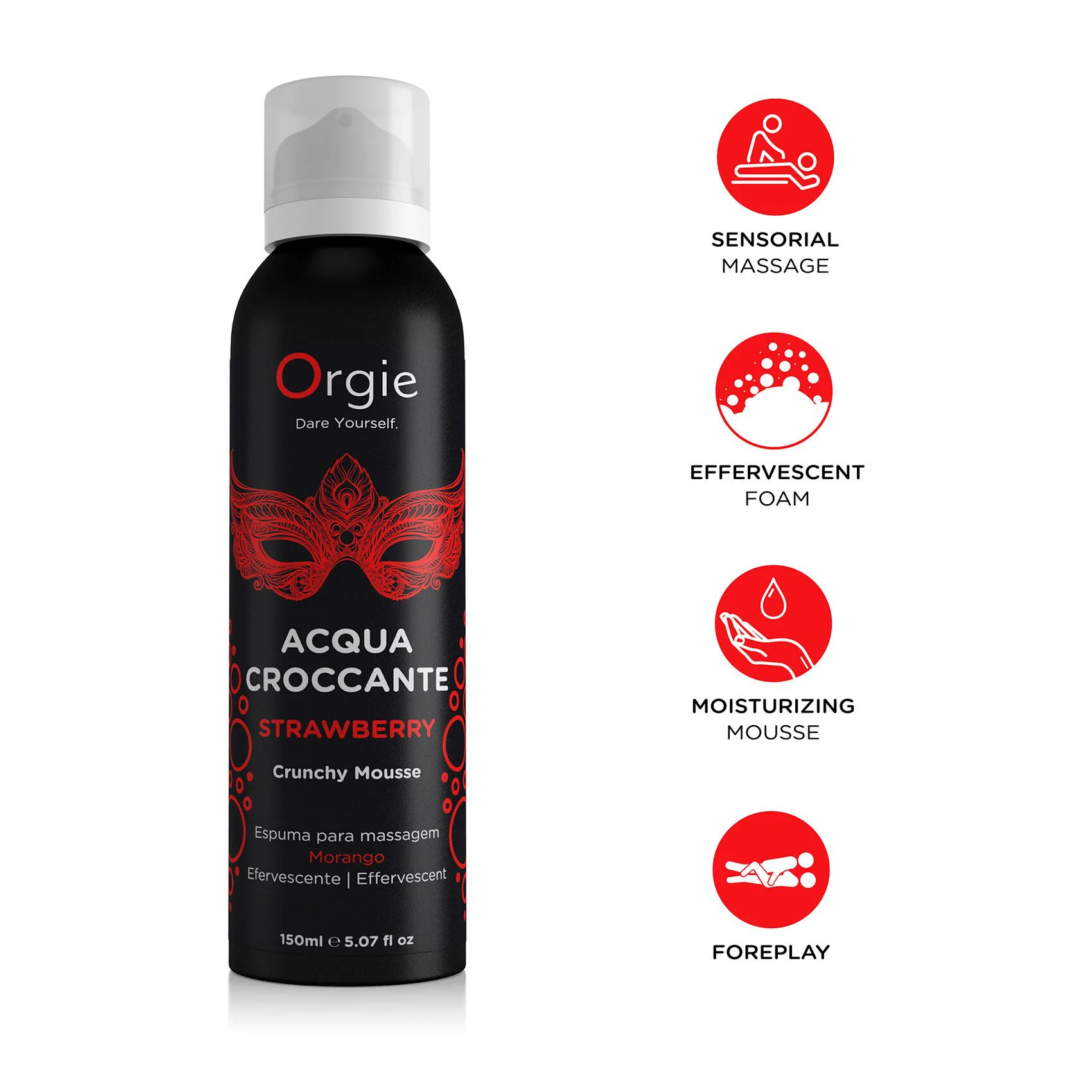 Масажна пінка Orgie Acqua Croccante Strawberry, 150 мл