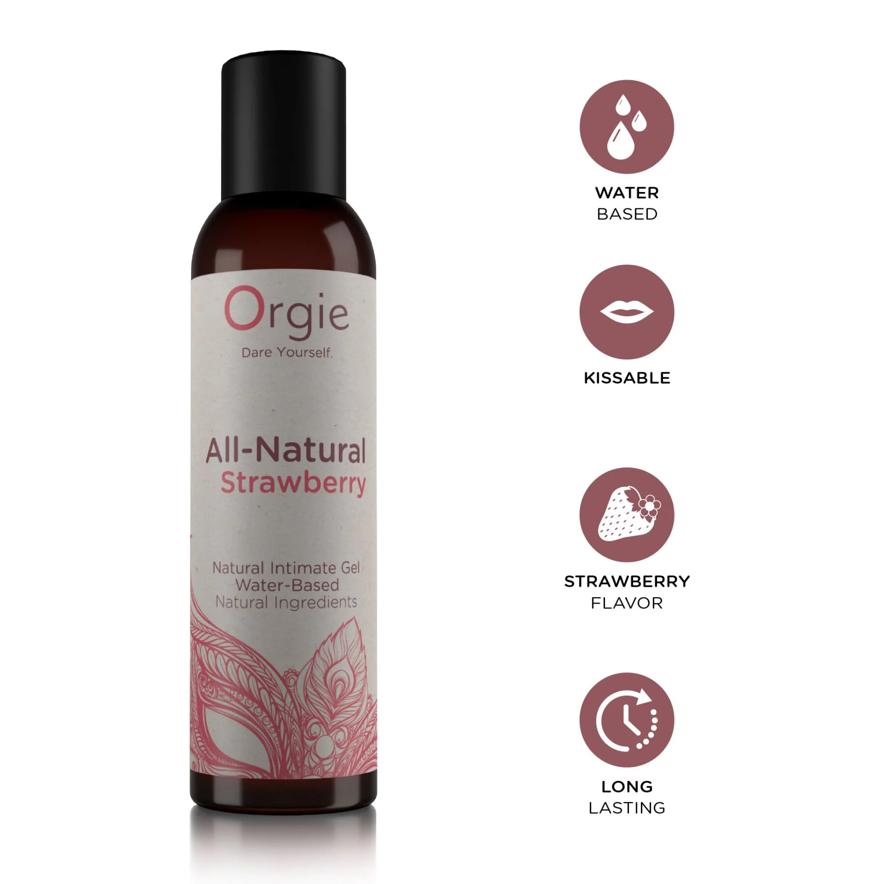 Лубрикант Orgie All Natural Strawberry, 150 мл, водна основа
