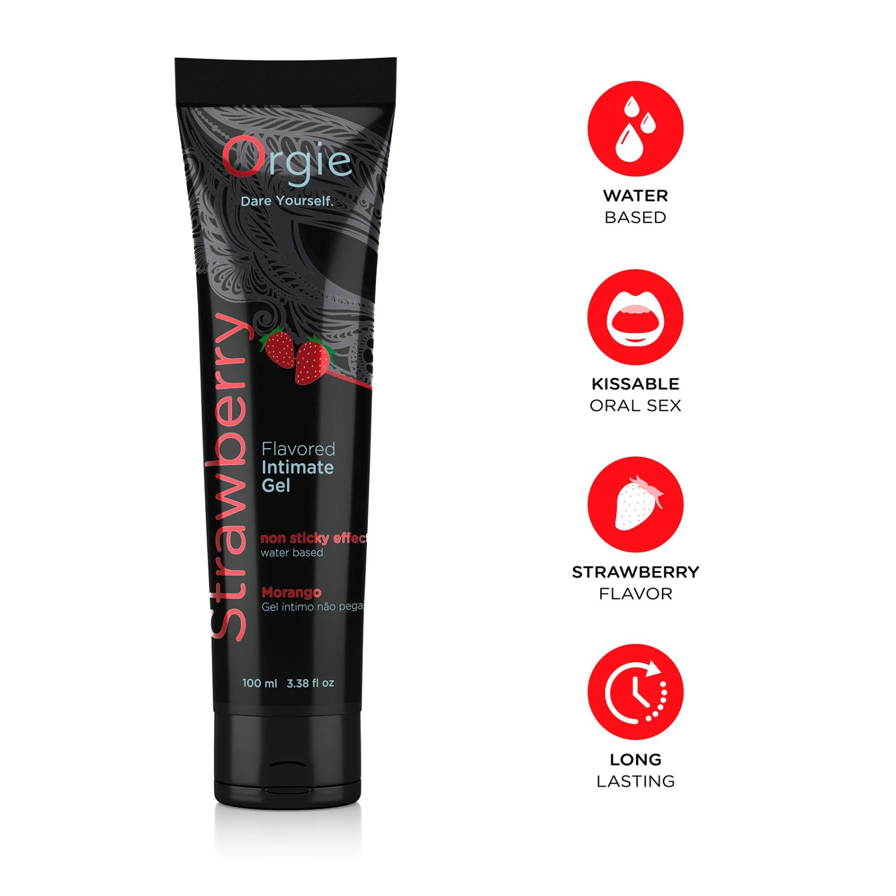Лубрикант Orgie Lube Tube Strawberry, водна основа, 100 мл