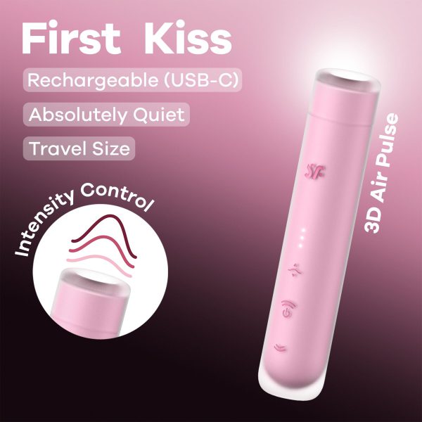 Вакуумний стимулятор Satisfyer First Kiss, технологія 3D Air Pulse, 30 режимів, подвійний силікон - Зображення 6