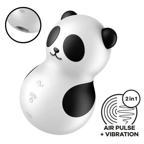 Вакуумний стимулятор з вібрацією Satisfyer Pocket Panda, 12 режимів вібрації, 11 рівнів вакууму