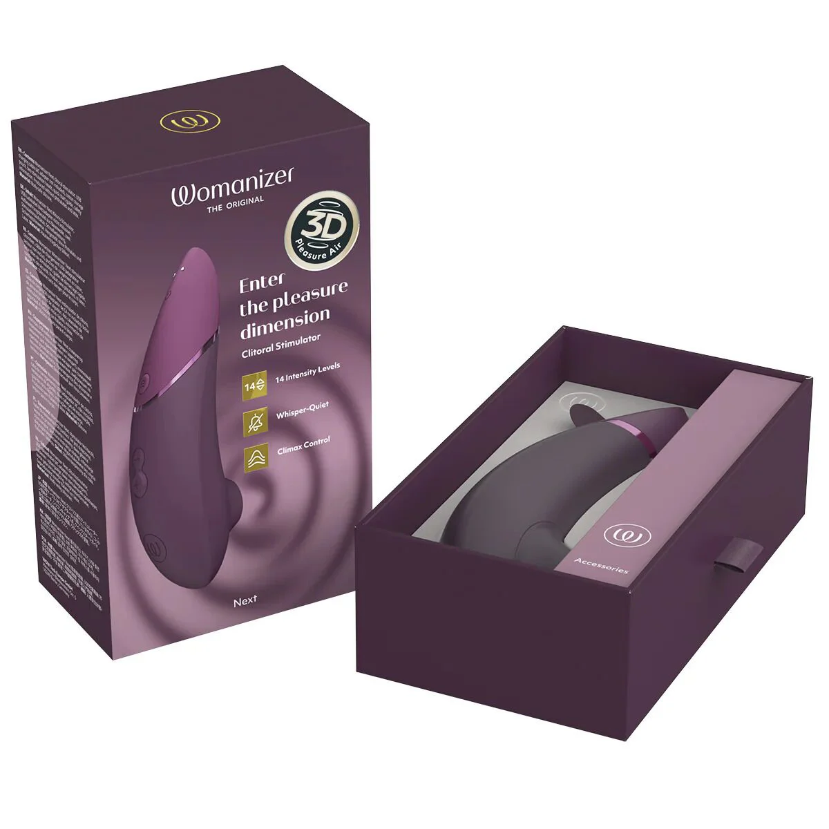 Вакуумний кліторальний стимулятор Womanizer Next Dark Purple, 3D Pleasure Air, 14 рівнів інтенсивності - Зображення 7