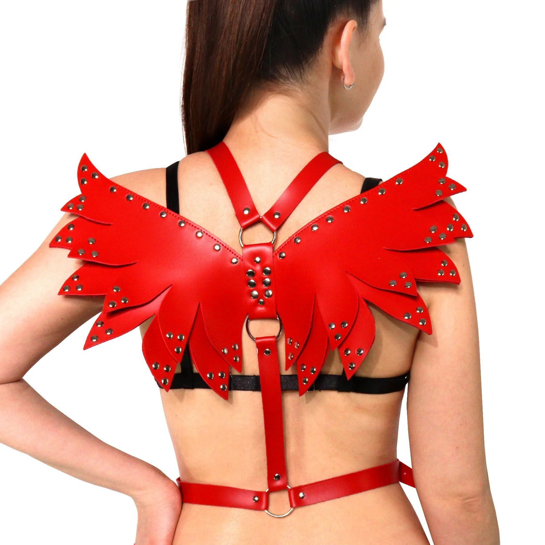 Жіноча портупея Art of Style - Червоні крила з екошкіри - Зображення 3