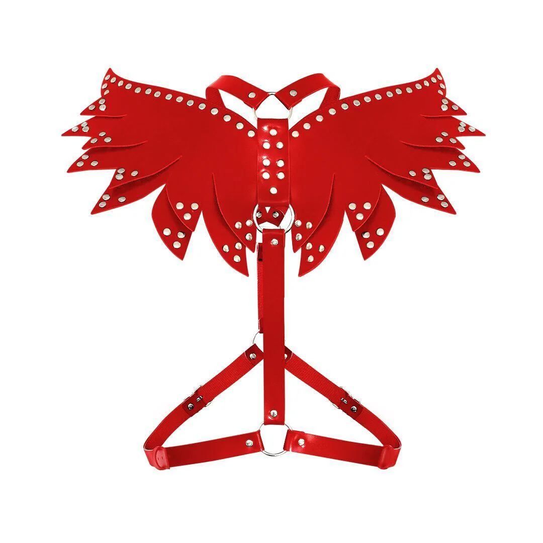 Жіноча портупея Art of Style - Червоні крила з екошкіри - Зображення 4