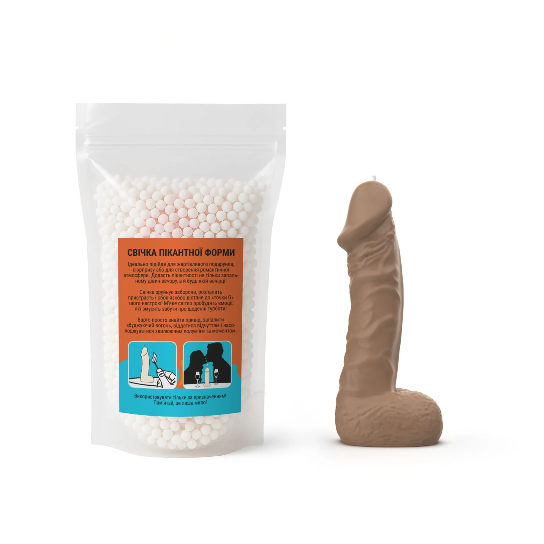 Свічка у вигляді члена Чистий Кайф LARGE Brown - Зображення 4