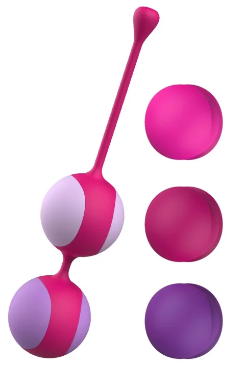 Вагінальні кульки Liebe Kewos – 5 кульок, 15-55 г, Cerise/Candy Violet