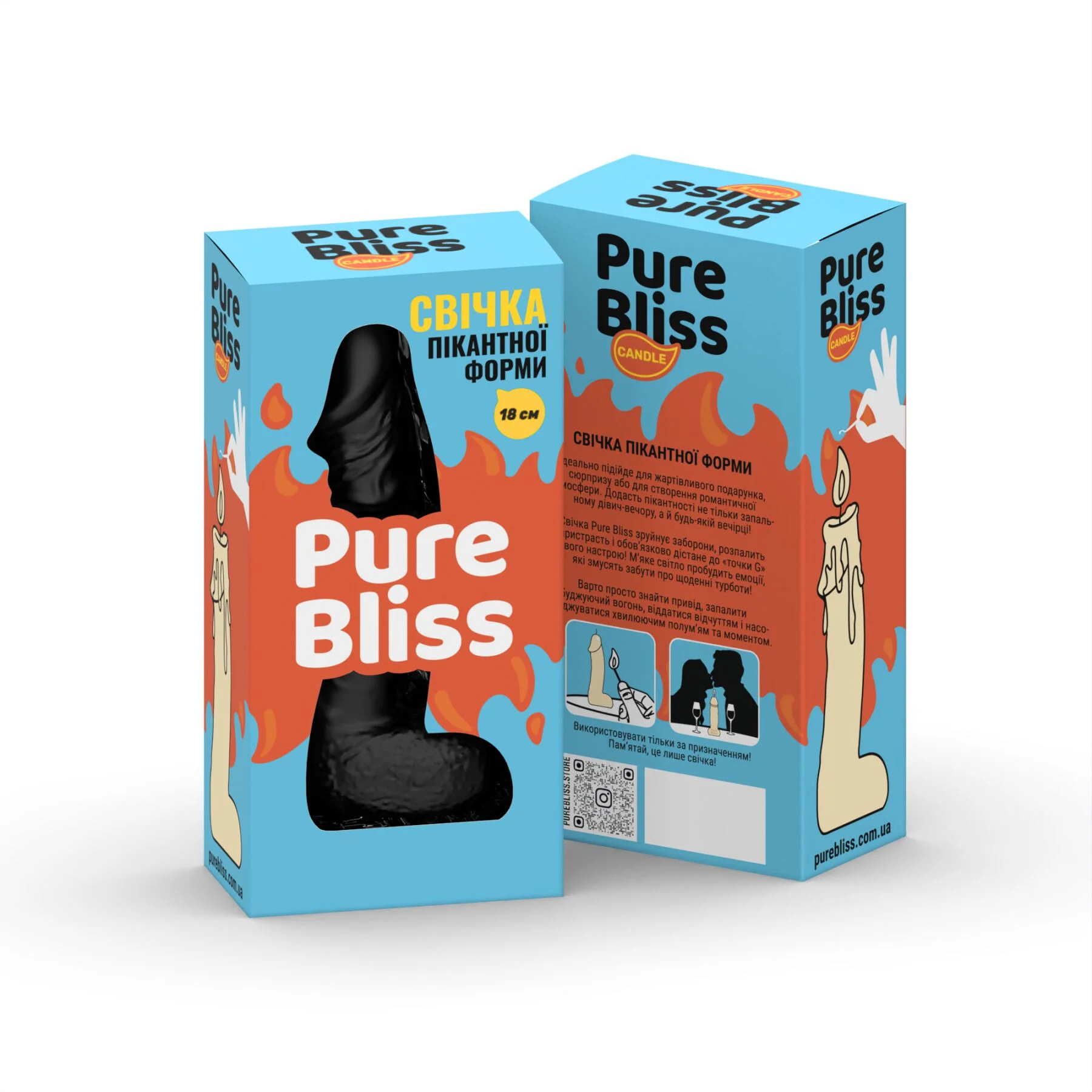 Свічка для святкувань Pure Bliss BIG, чорна, 18 см
