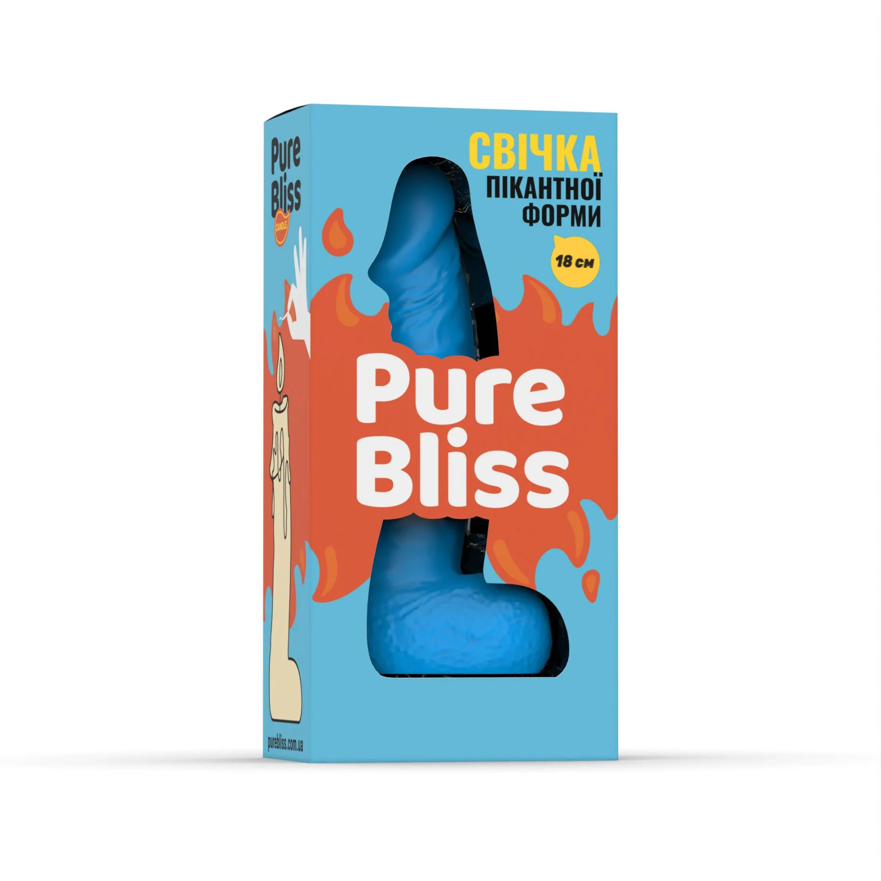 Свічка у вигляді члена Pure Bliss BIG Blue 18 см - Зображення 7