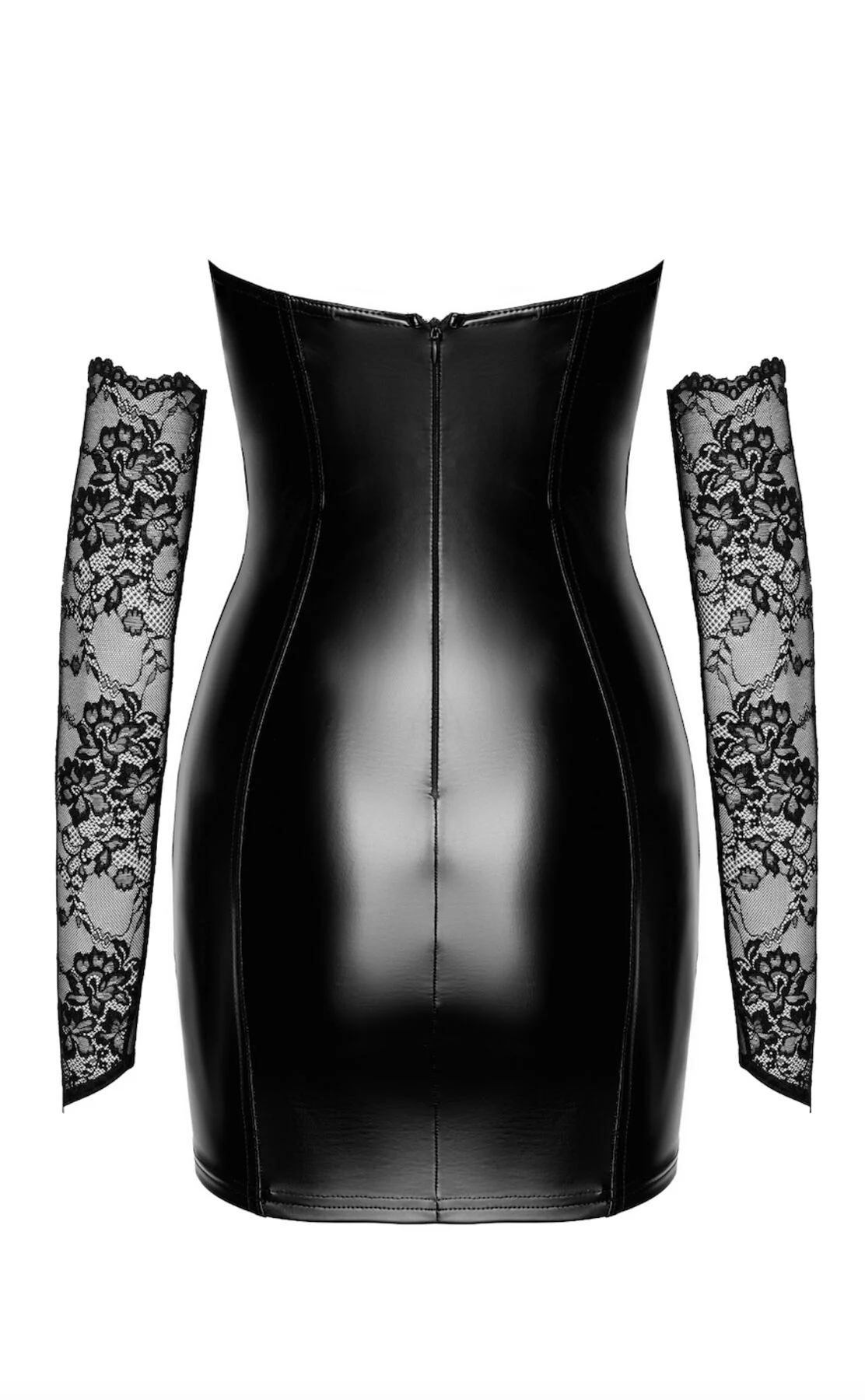 Елегантна сукня Noir Handmade F340 з рукавицями - 3XL - Зображення 7