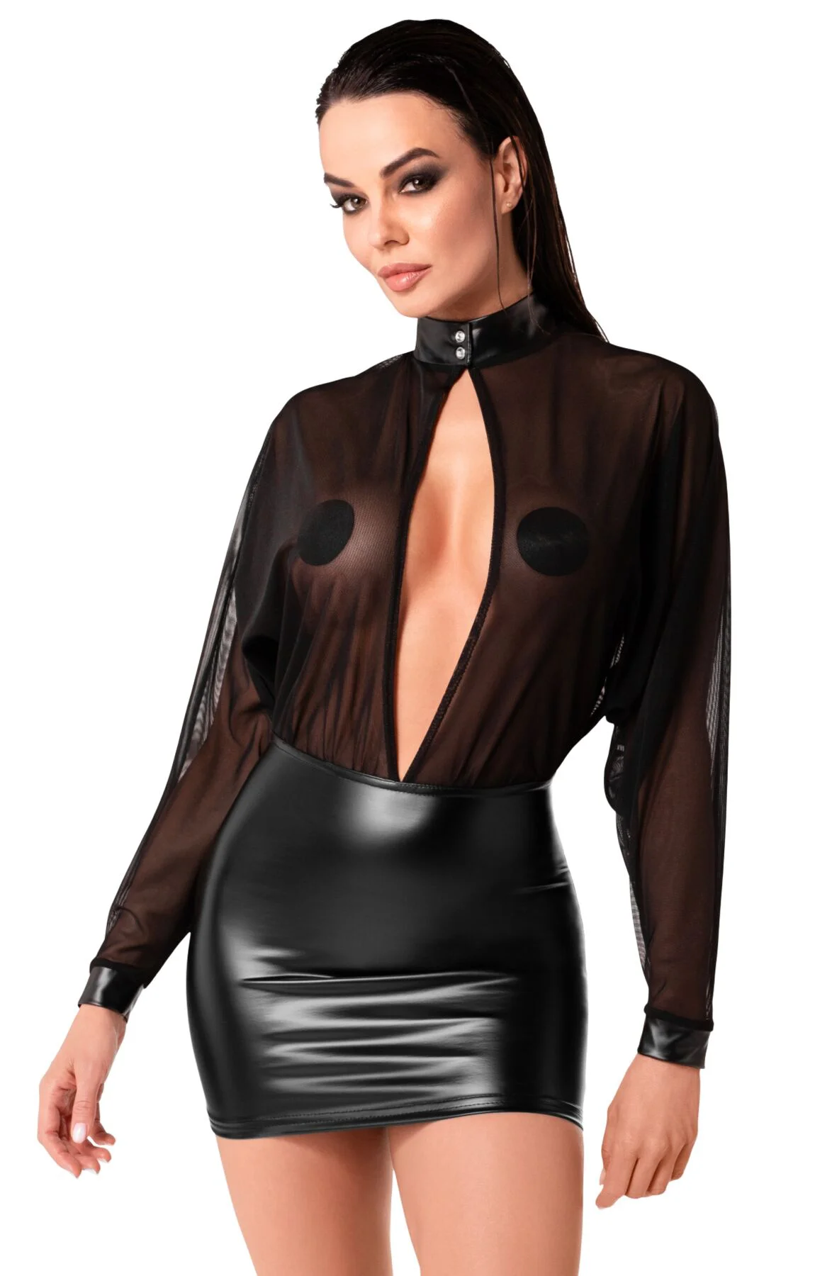 Сукня Noir Handmade з Powerwetlook і тюлю - 5XL