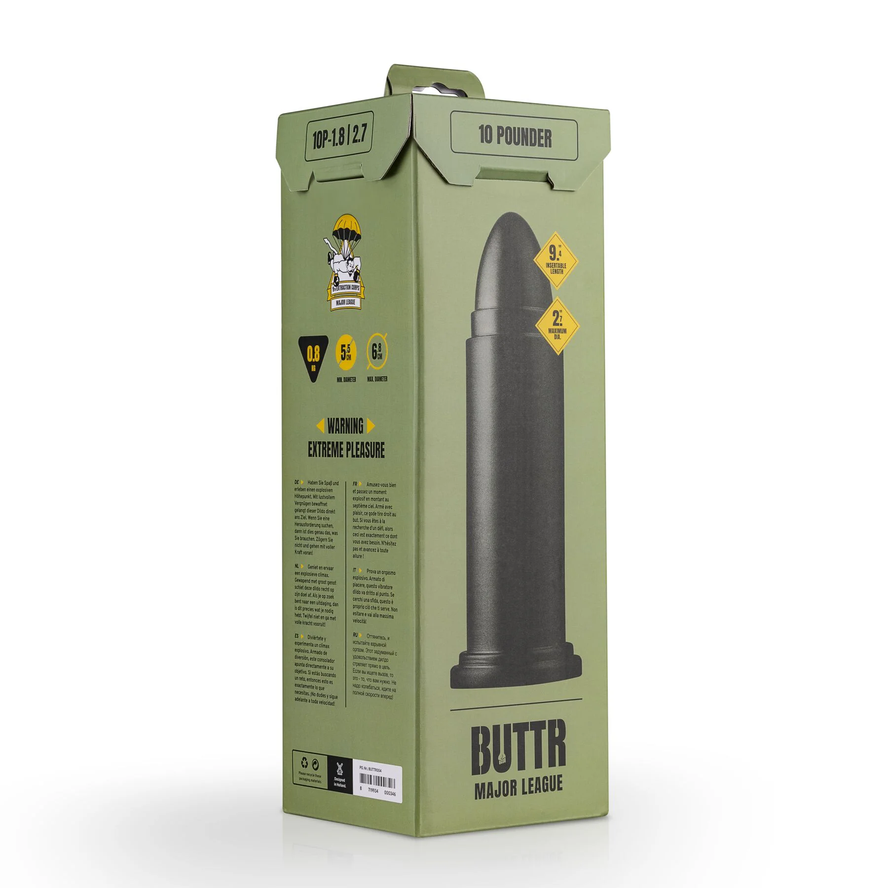 Інтимна пробка BUTTR - 10 Pounder XXL, естетичний дизайн