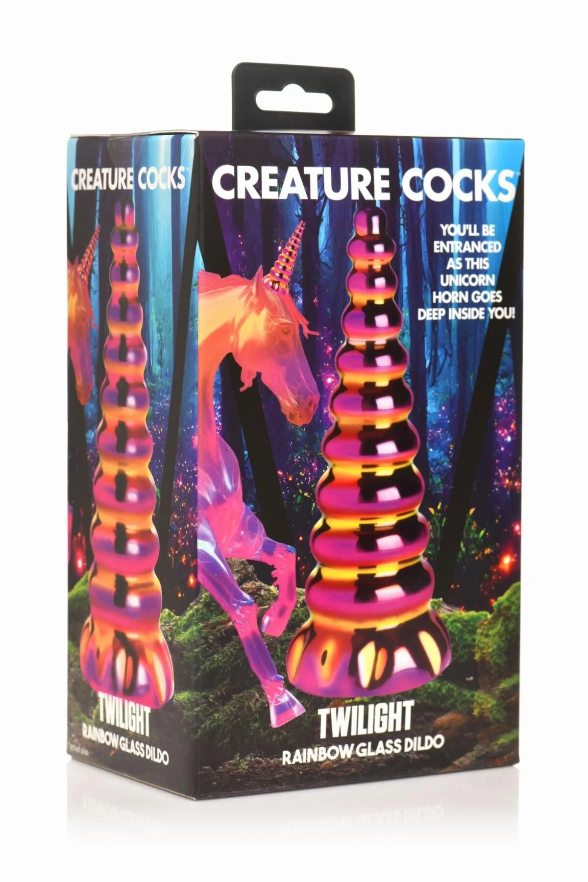 Фентезійний скляний фалоімітатор Creature Cocks Twilight Rainbow, 16 см