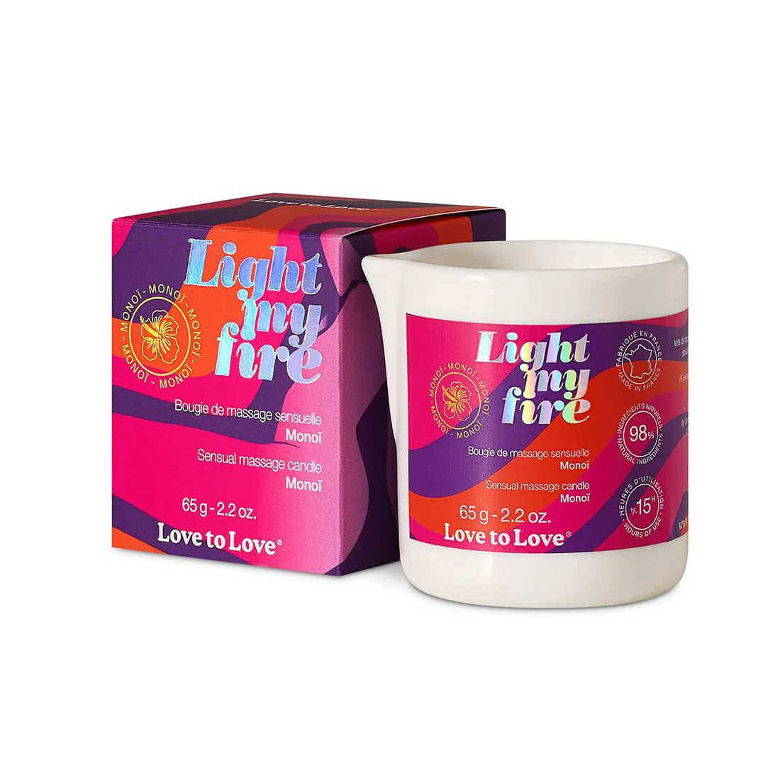 Масажна свічка Love To Love LIGHT MY FIRE Monoi, 65 мл
