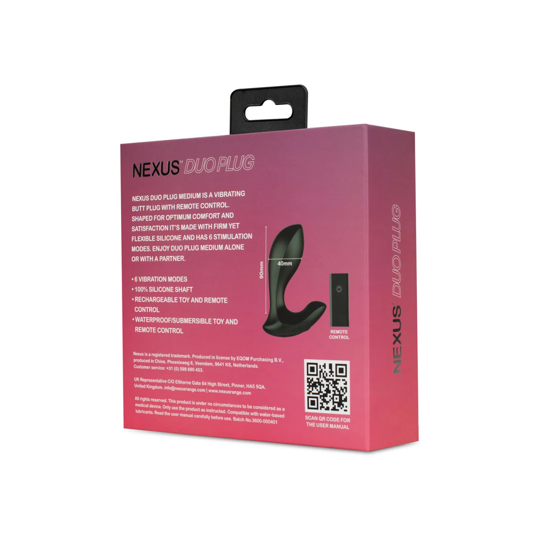 Анальна вібропробка Nexus DUO Plug Medium з пультом ДК