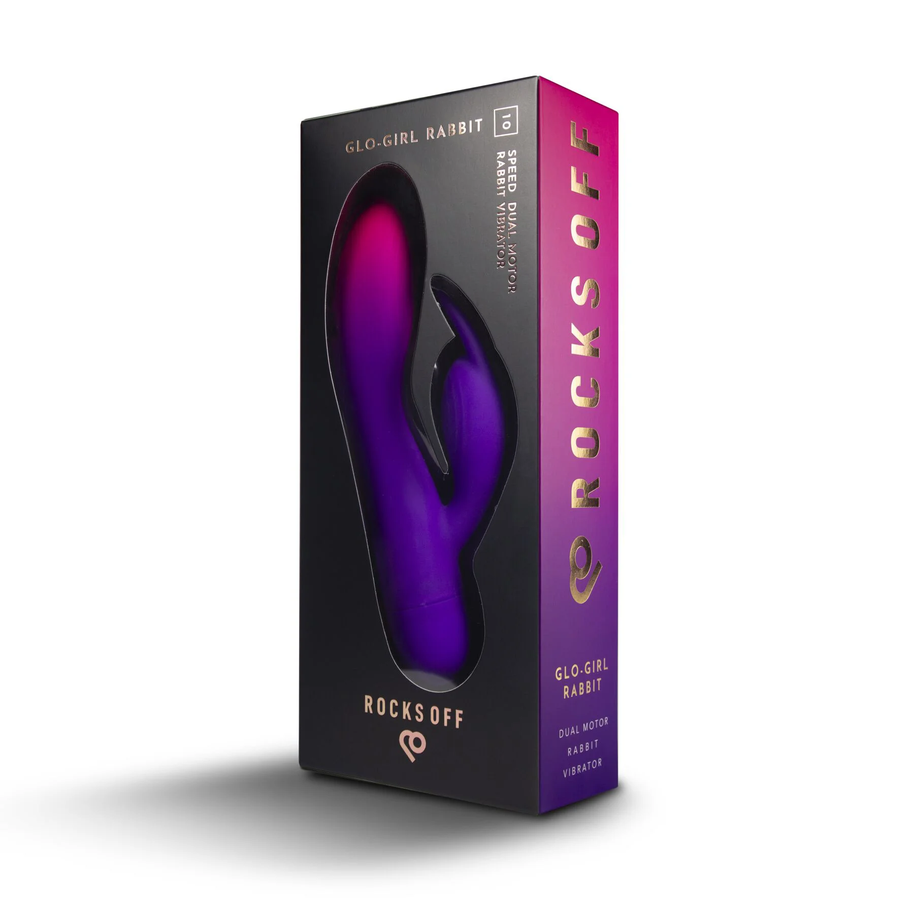 Вібратор-кролик Rocks Off Glo Girl – Rabbit, 2 мотори, 10 режимів, на батарейках - Зображення 7